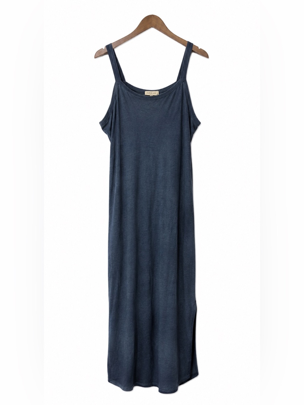 Cloth & Stone Blue Cold Shoulder Maxi Dress Size M Soft Knit Casual Boho